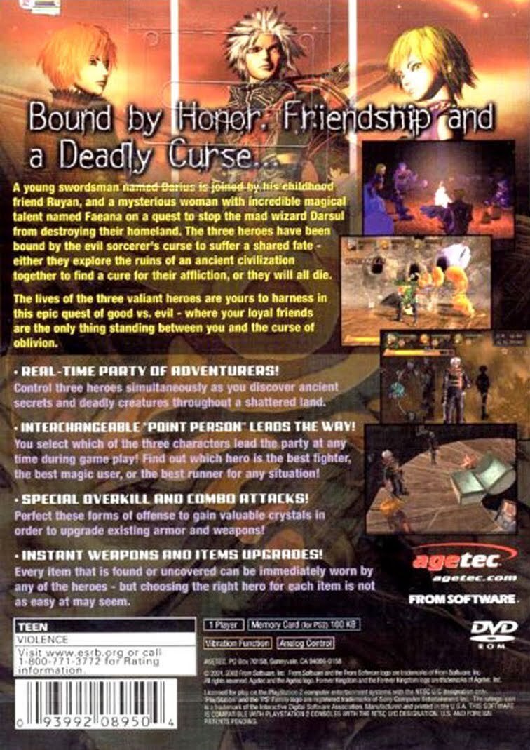Forever Kingdom Back Cover - Playstation 2 Pre-Played