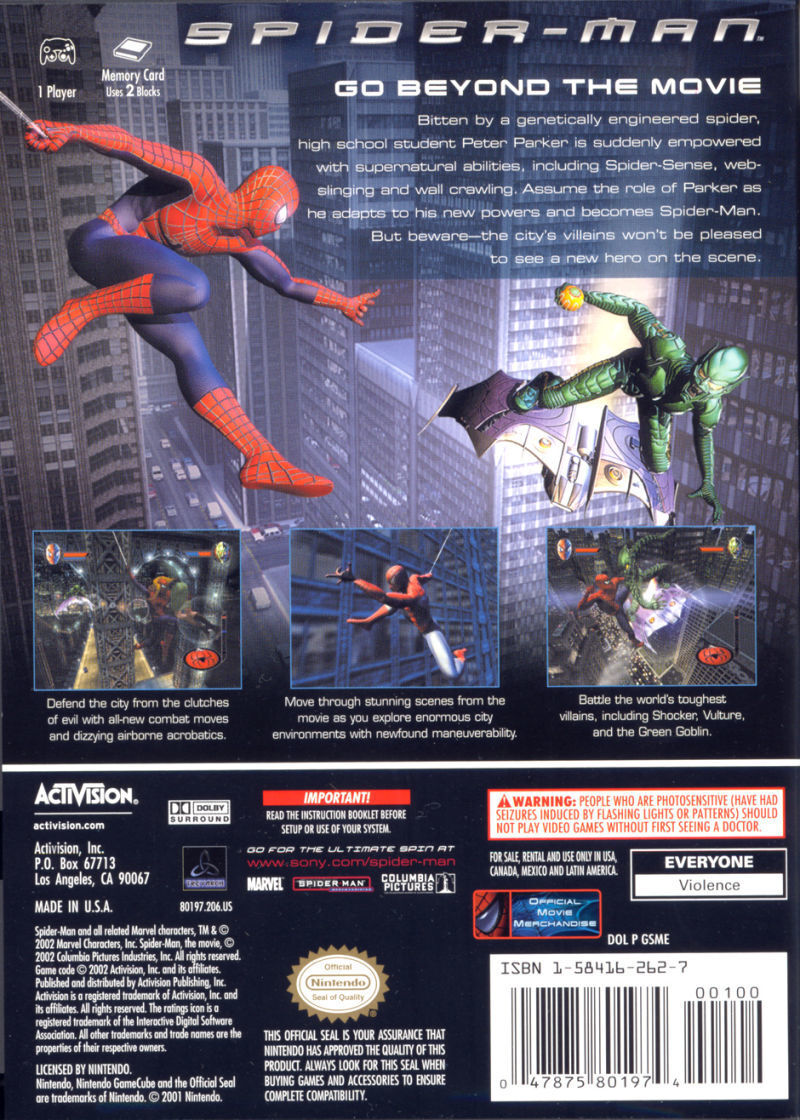 Spider-man - Nintendo Gamecube Pre-Played