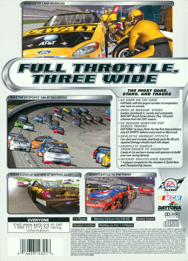 Nascar Thunder 2002 Back Cover - Playstation 2 Pre-Played