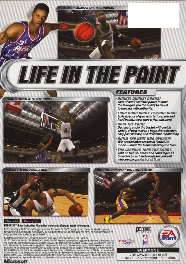 NBA Live 2002 Back Cover - Xbox Pre-Played