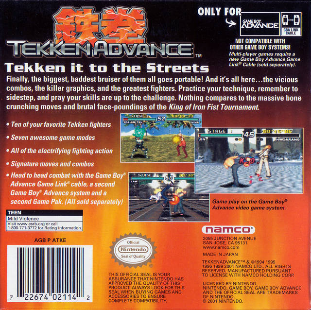 Tekken Advance - Nintendo Gameboy Advance Pre-Played