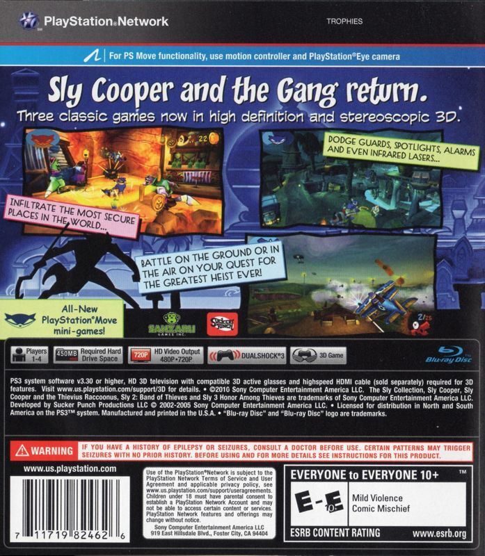 Sly Collection Back Cover - Playstation 3 Pre-Played