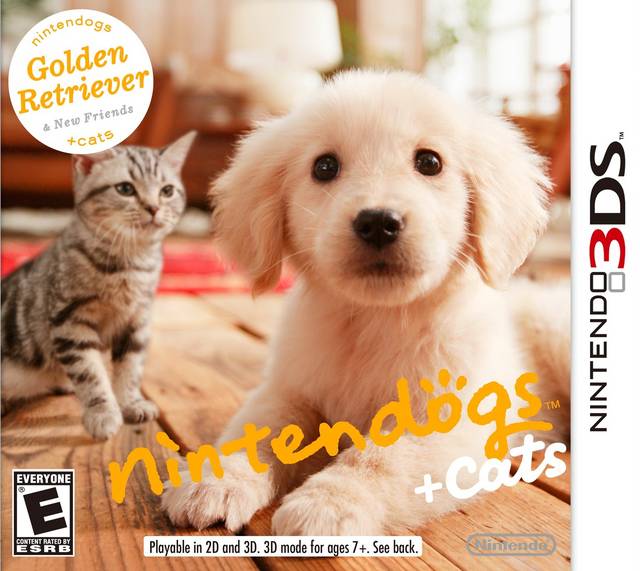 Nintendogs + Cats: Golden Retriever and New Friends Front Cover - Nintendo 3DS Pre-Played