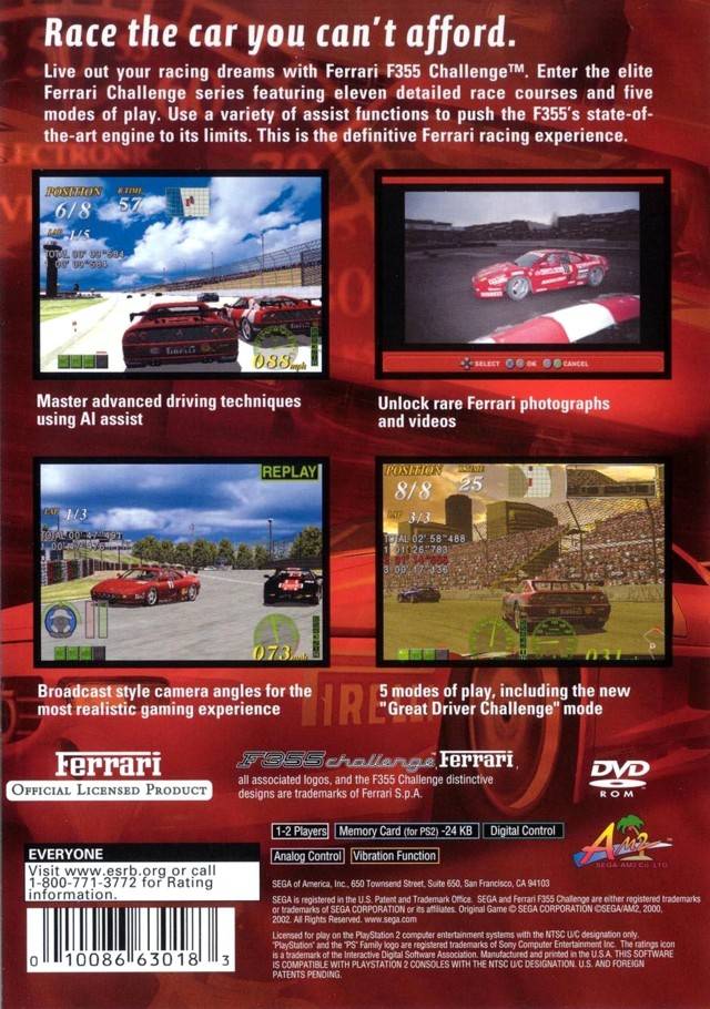 Ferrari F355 Challenge  - Playstation 2 Pre-Played