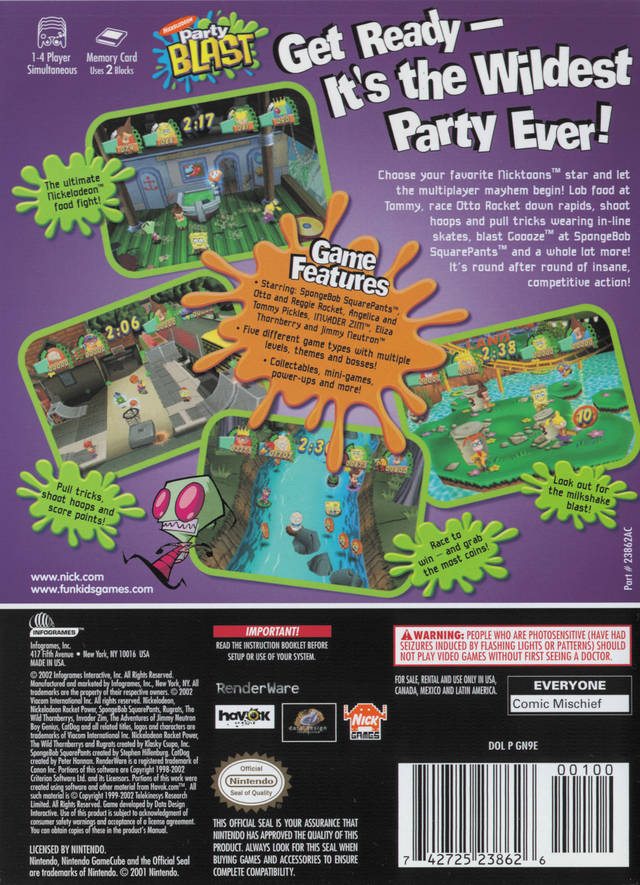 Nickelodeon Party Blast - Nintendo Gamecube Pre-Played