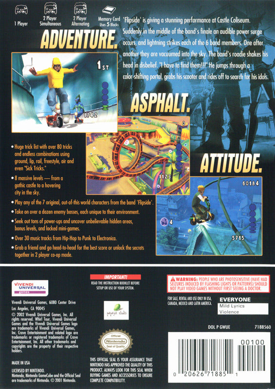 Whirl Tour Back Cover - Nintendo Gamecube Pre-Played