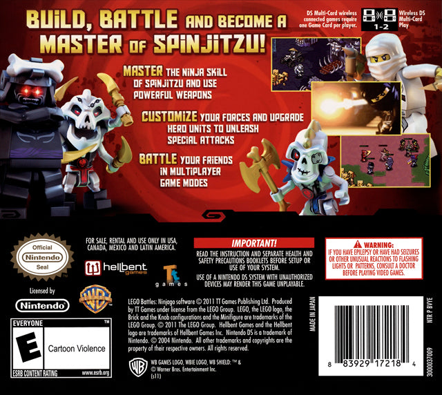 Lego Battles Ninjago Back Cover - Nintendo DS Pre-Played