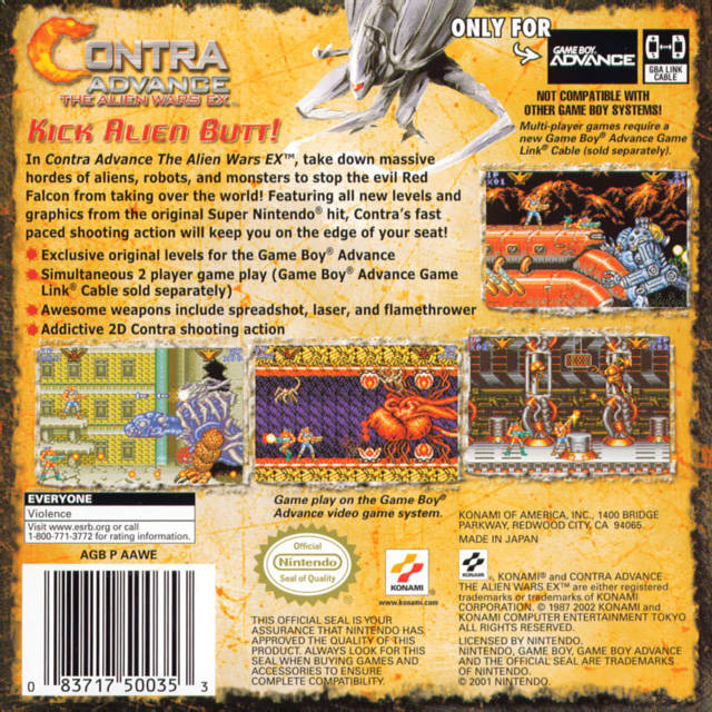 Contra Advance: The Alien Wars EX  - Nintendo Gameboy Advance Pre-Played