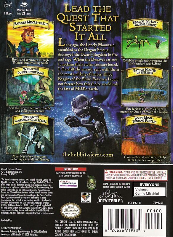 The Hobbit - Nintendo Gamecube Pre-Played