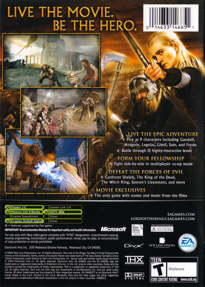 The Lord of The Rings: The Return of The King - Xbox Pre-Played