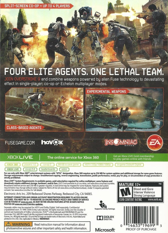 Fuse Back Cover - Xbox 360 Pre-Played