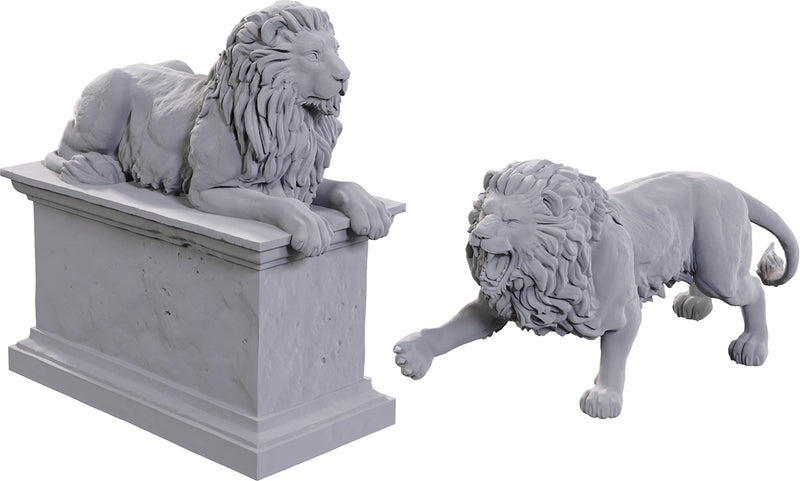 Stone Lion W24 - Wizkids Deep Cuts Unpainted Miniatures