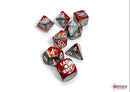 Lab Dice 8 - Gemini Red-Steel/white Polyhedral 7-Die Set