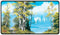 Bob Ross Lakeside Path Black Stitched Edged Playmat - Magic the Gathering TCG
