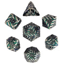 Cosmic Energy Nickel Green-Purple Metal Dice Set