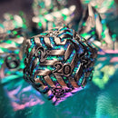 Cosmic Energy Nickel Green-Purple Metal Dice Set
