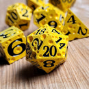 Cheese Black Number Metal Dice Set