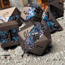Galactic Flow Gunmetal Matte Color-Shift Glitter Metal Dice Set