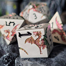 Dragon Attack Silver Purple Green Color Shift Metal Dice Set