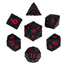 Meteorite Black Red Metal Dice Set