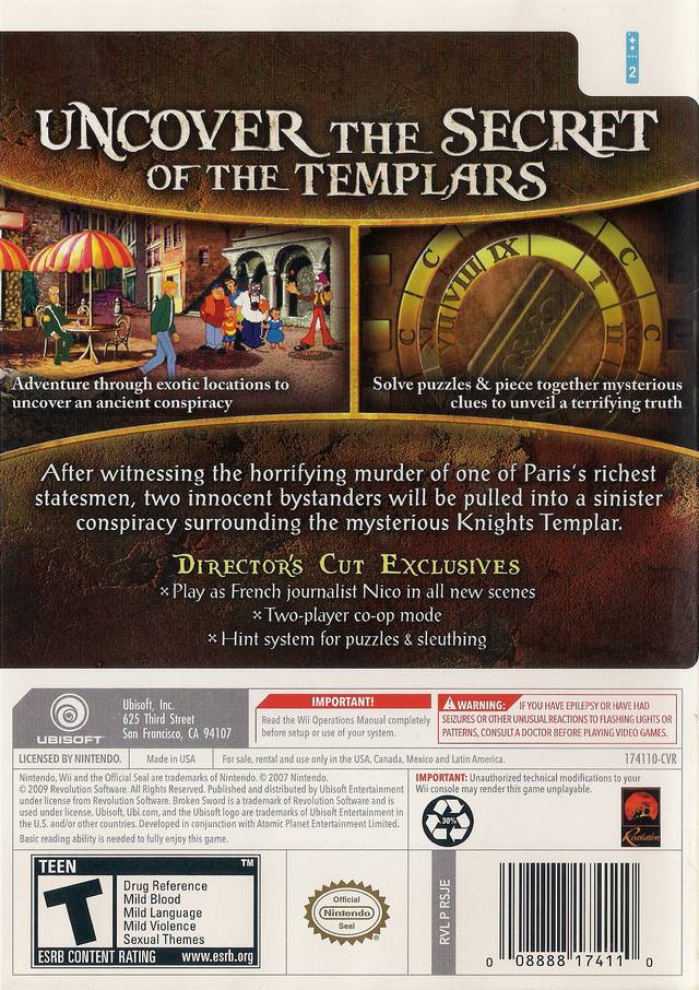 Broken Sword: Shadows of the Templars  - Nintendo Wii Pre-Played
