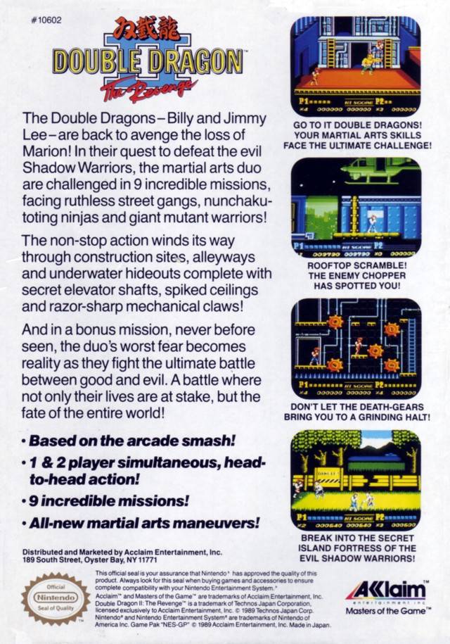 Double Dragon II: The Revenge - Nintendo Entertainment System, NES Pre-Played