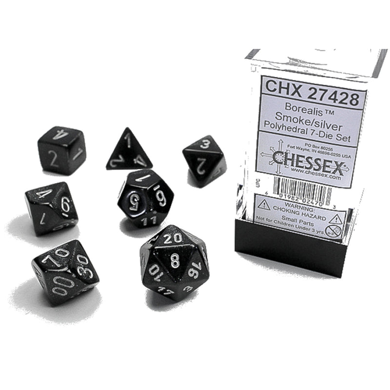 Chessex Borealis 2 Poly Smoke/Silver (7)