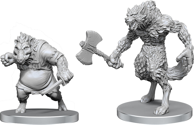 Werewolf & Wereboar W26 - Pathfinder Battles Deep Cuts Unpainted Miniatures