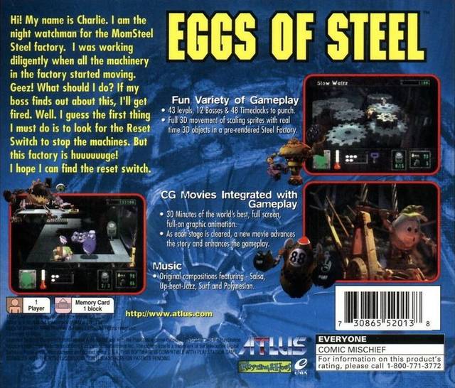 Eggs of Steel: Charlie's Eggcellent Adventure Complete with Case and Manual - Playstation 1 Pre-Played