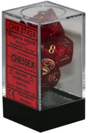 Chessex Borealis 2 Poly Magenta/Gold (7)