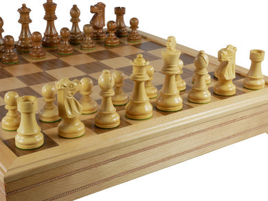 Sheesham & Boxwood Staunton On 18" Beechwood Chest Chess Set