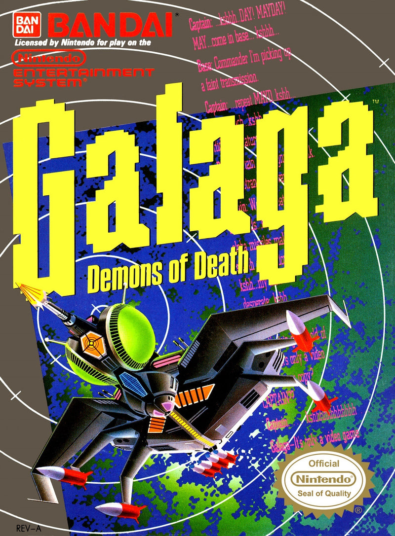 Galaga Demons of Death Front Cover - Nintendo Entertainment System, NES Pre-Played