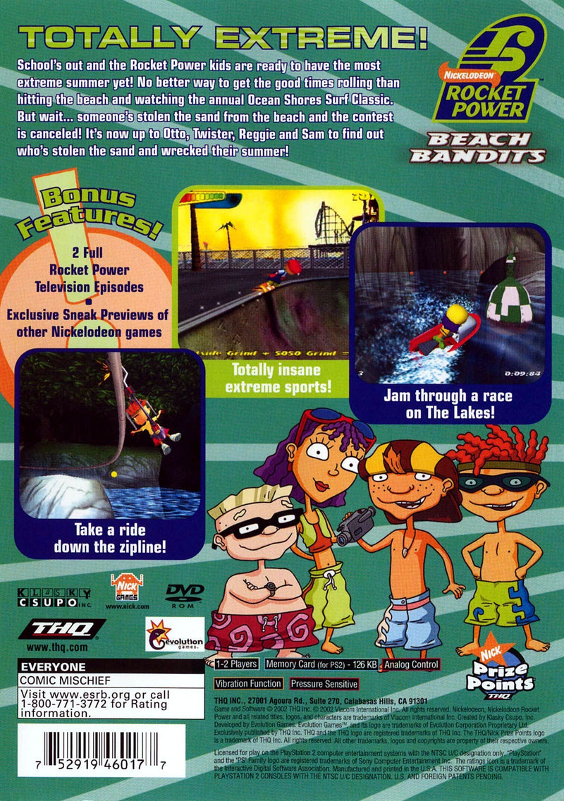 Rocket Power Beach Beach Bandits Back Cover - Playstation 2 Pre-Played