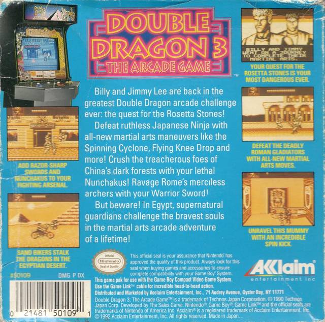 Double Dragon 3  - Nintendo Gameboy Pre-Played