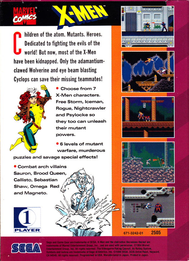 X-Men - Sega Game Gear Pre-Played