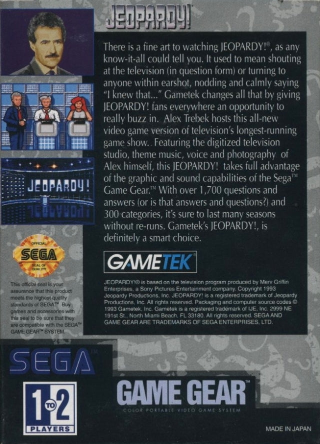 Jeopardy!  - Sega Game Gear Pre-Played