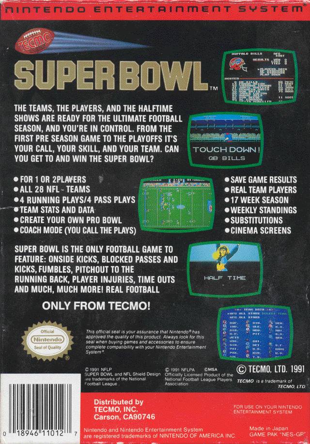 Techmo Super Bowl  - Super Nintendo, SNES Pre-Played