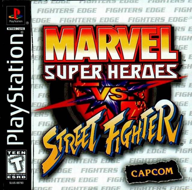 Marvel Super Heroes Vs. Street Fighter Front Cover - Playstation 1 Pre-Played