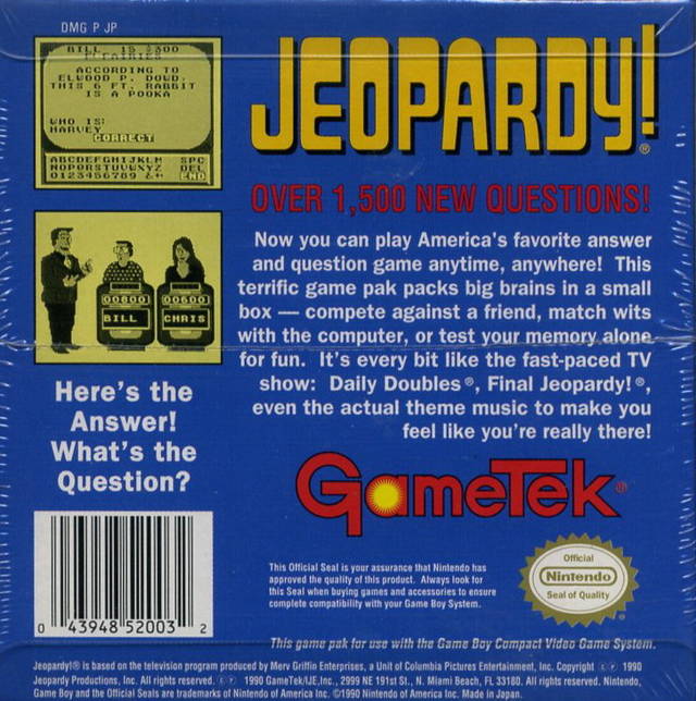 Jeopardy  - Nintendo Gameboy Pre-Played