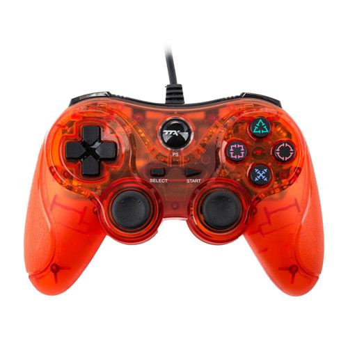 Playstation 3/PC Wired USB Controller - Clear Red