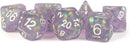 Icy Opal Resin 16mm Dice Poly Set Purple/Silver Numbers (7)