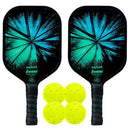 Dagger Fiberglass Pickleball Paddles and Balls - 2 Player Set