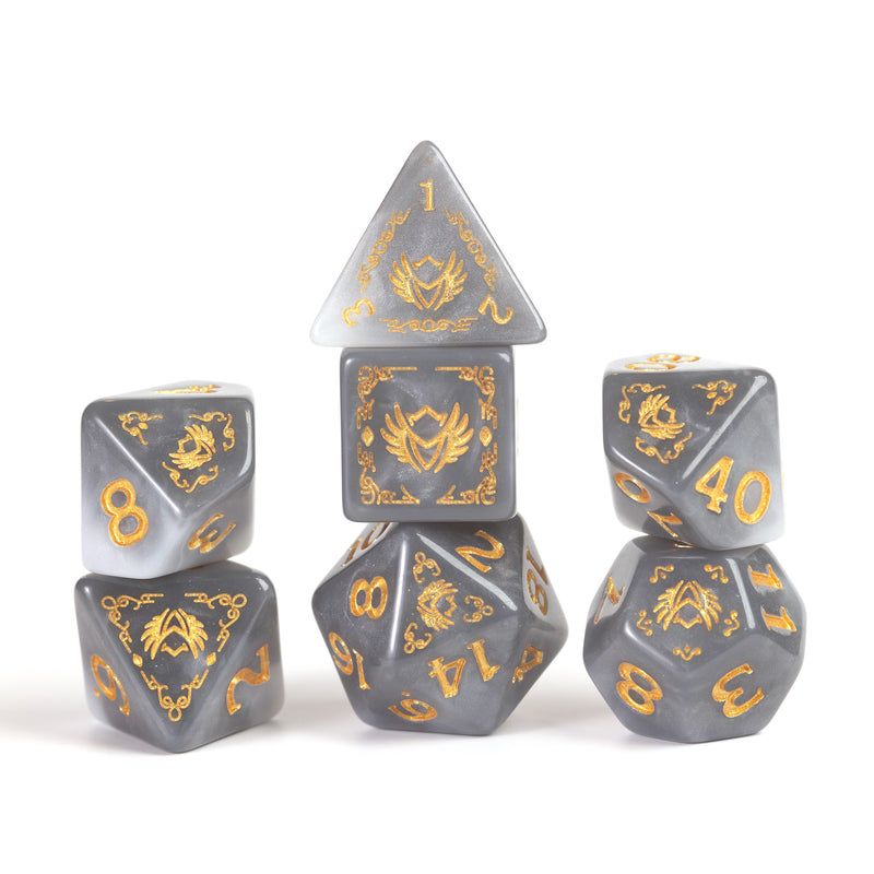 Dungeons & Dragons New Adventurer Dice Set - Paladin White/Grey