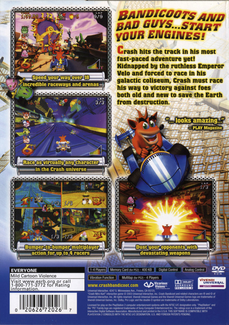 Crash Nitro Kart - Playstation 2