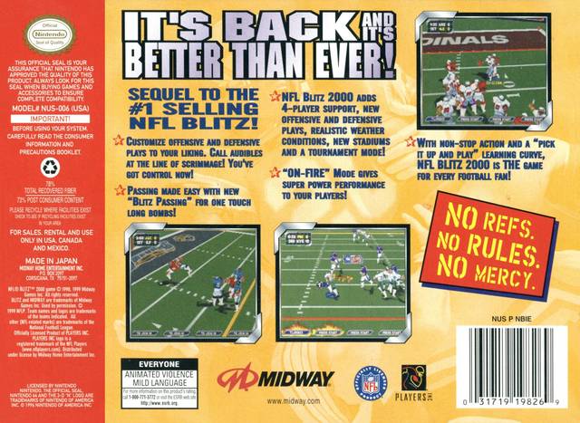 NFL Blitz 2000 - Nintendo 64 Pre-Played