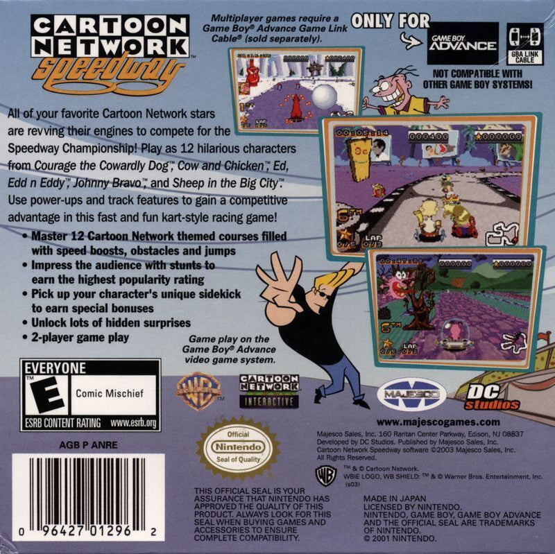 Cartoon Network Speedway Back Cover - Nintendo Gameboy Advance Pre-Played