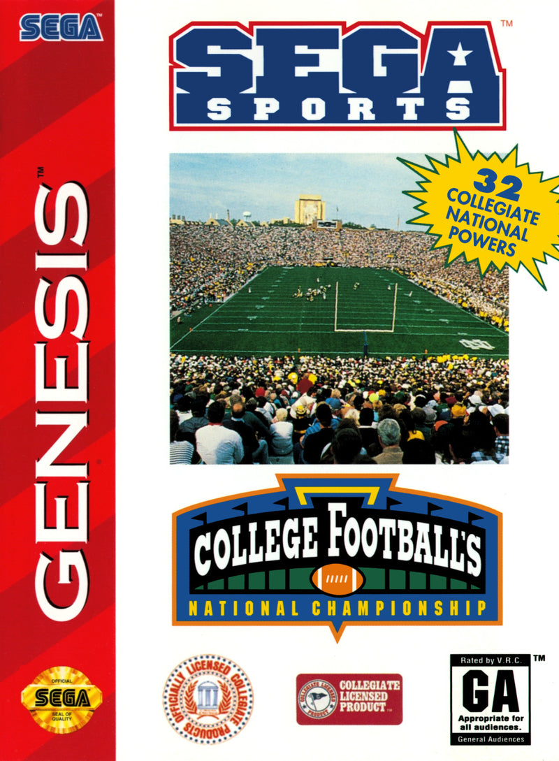 College Football's National Championship Complete in Box- Sega Genesis Pre-Played