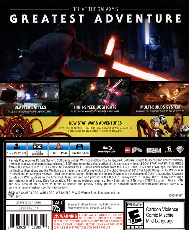 Lego Star Wars Force Awakens - Playstation 4 Pre-Played