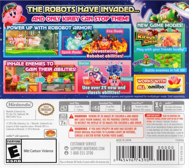 Kirby Planet Robobot Back Cover - Nintendo 3DS Pre-Played