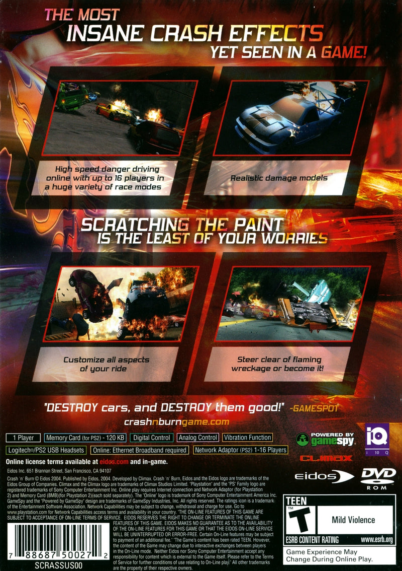 Crash n' Burn - Playstation 2 Pre-Played